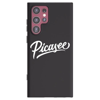Picasee Μαύρη θήκη σιλικόνης για Samsung Galaxy S22 Ultra 5G - Picasee - old logo - white