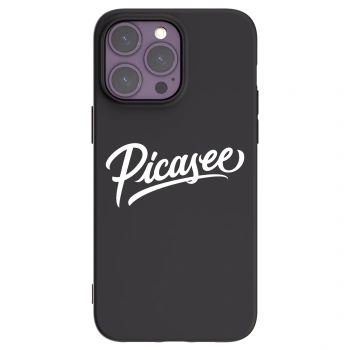 Picasee Μαύρη θήκη σιλικόνης για Apple iPhone 14 Pro Max - Picasee - old logo - white