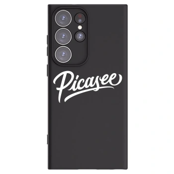Picasee Μαύρη θήκη σιλικόνης για Samsung Galaxy S23 Ultra 5G - Picasee - old logo - white