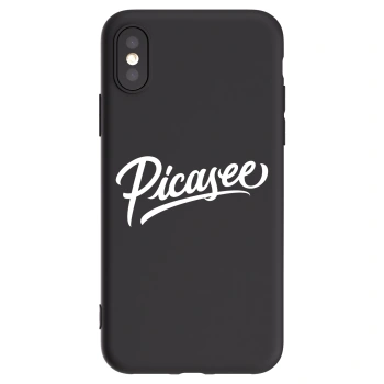 Picasee Μαύρη θήκη σιλικόνης για Apple iPhone X/XS - Picasee - old logo - white