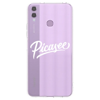 Picasee διαφανής θήκη σιλικόνης Honor 8X - Picasee - old logo - white