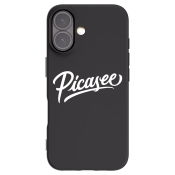 Picasee Μαύρη θήκη σιλικόνης για Apple iPhone 16 - Picasee - old logo - white