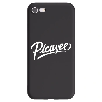Picasee Μαύρη θήκη σιλικόνης για Apple iPhone 8 - Picasee - old logo - white