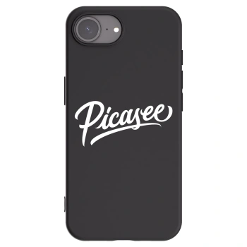 Picasee Μαύρη θήκη σιλικόνης για Apple iPhone 16e - Picasee - old logo - white