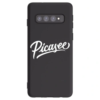 Picasee Μαύρη θήκη σιλικόνης για Samsung Galaxy S10 G973 - Picasee - old logo - white