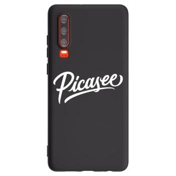 Picasee Μαύρη θήκη σιλικόνης για Huawei P30 - Picasee - old logo - white