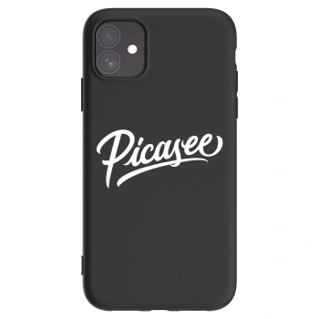 Picasee Μαύρη θήκη σιλικόνης για Apple iPhone 11 - Picasee - old logo - white