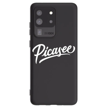Picasee Μαύρη θήκη σιλικόνης για Samsung Galaxy S20 Ultra 5G G988F - Picasee - old logo - white