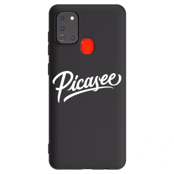 Picasee Μαύρη θήκη σιλικόνης για Samsung Galaxy A21s - Picasee - old logo - white