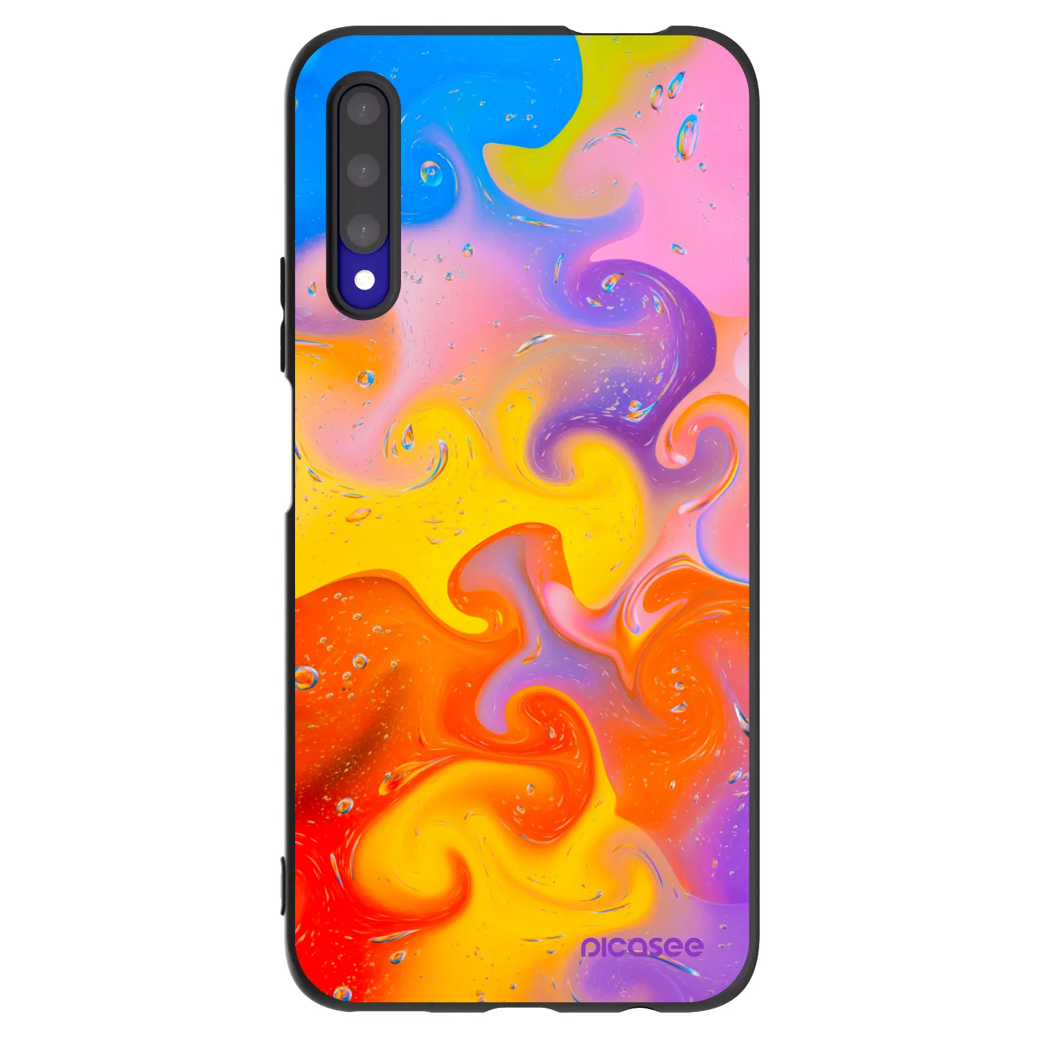 Picasee Μαύρη θήκη σιλικόνης για Honor 9X Pro - Bubbles