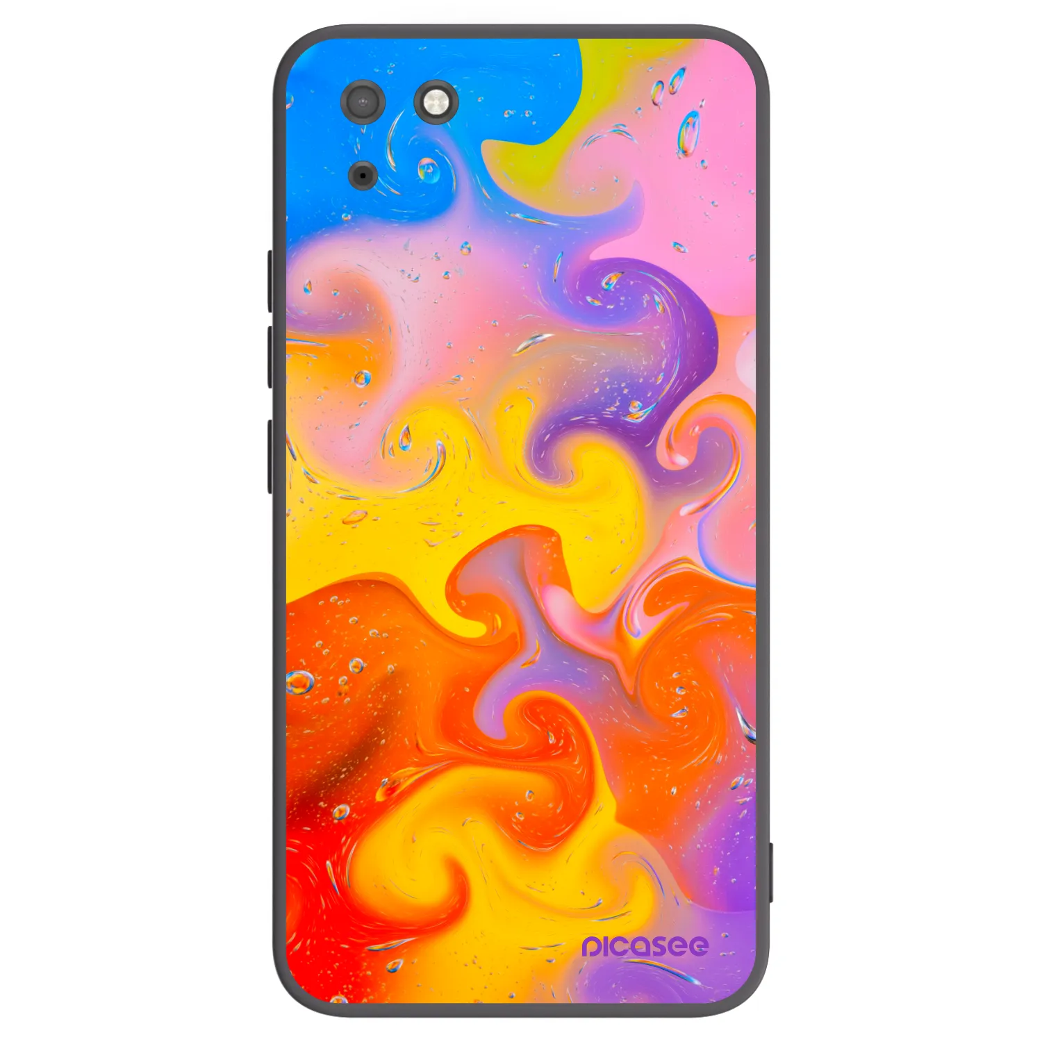 Picasee Μαύρη θήκη σιλικόνης για Huawei Y5P - Bubbles
