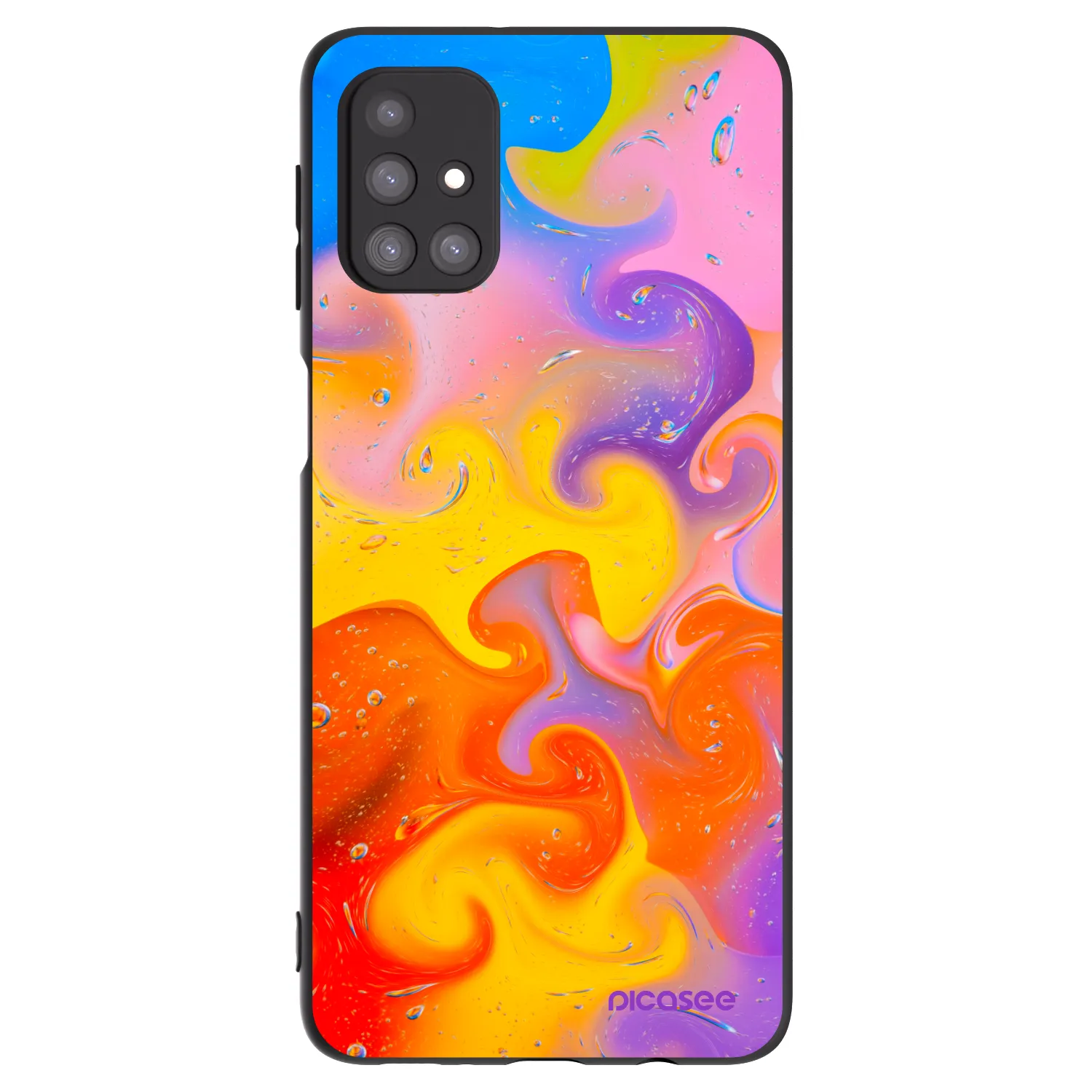 Picasee Μαύρη θήκη σιλικόνης για Samsung Galaxy M31s - Bubbles