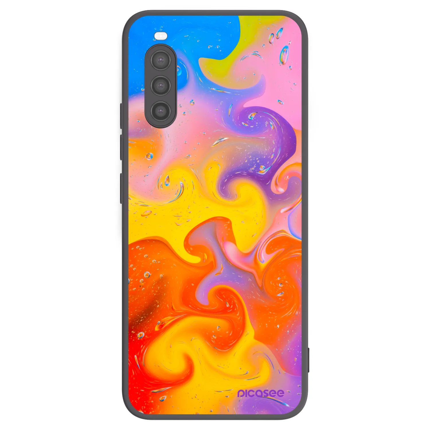 Picasee Μαύρη θήκη σιλικόνης για Sony Xperia 10 II - Bubbles