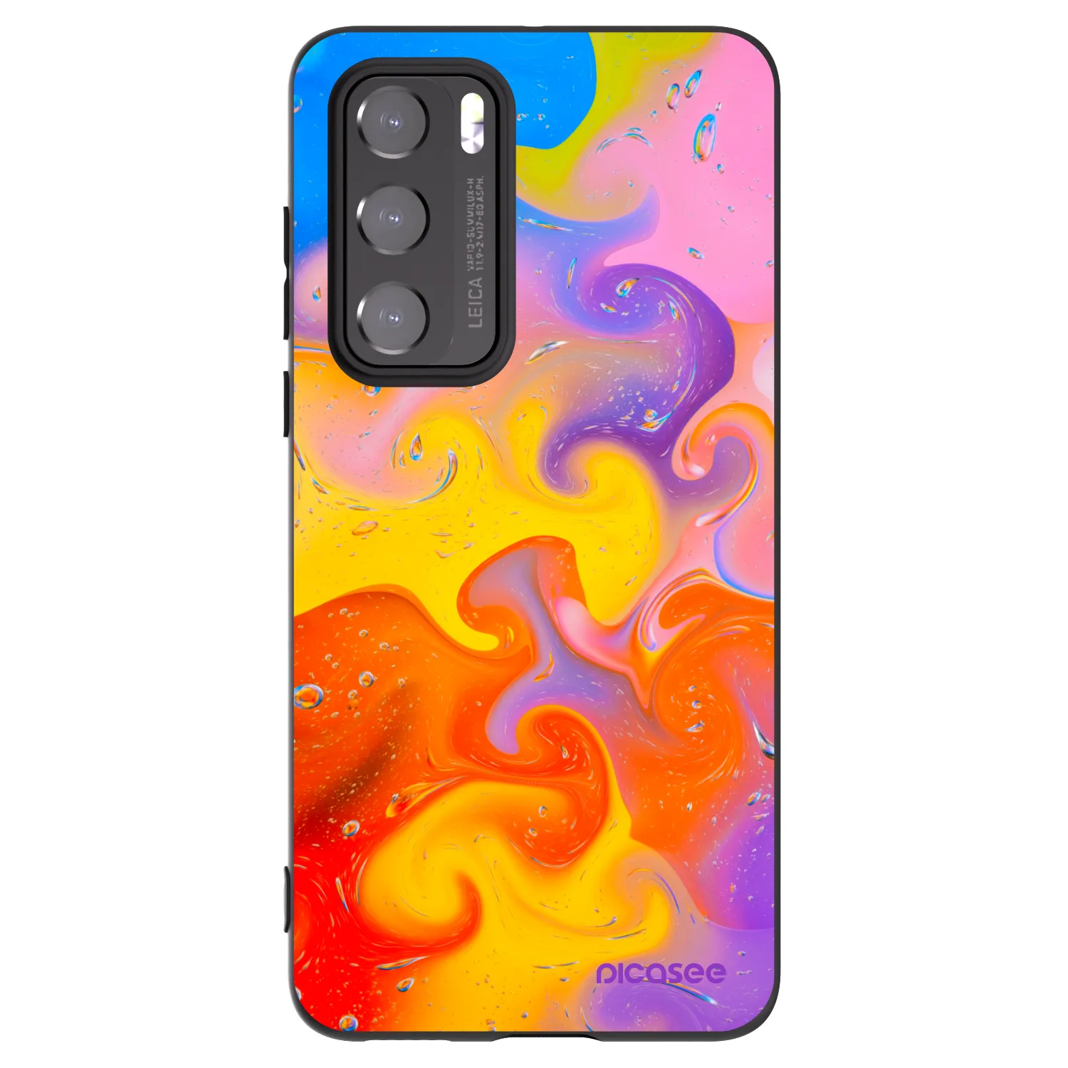 Picasee Μαύρη θήκη σιλικόνης για Huawei P40 - Bubbles
