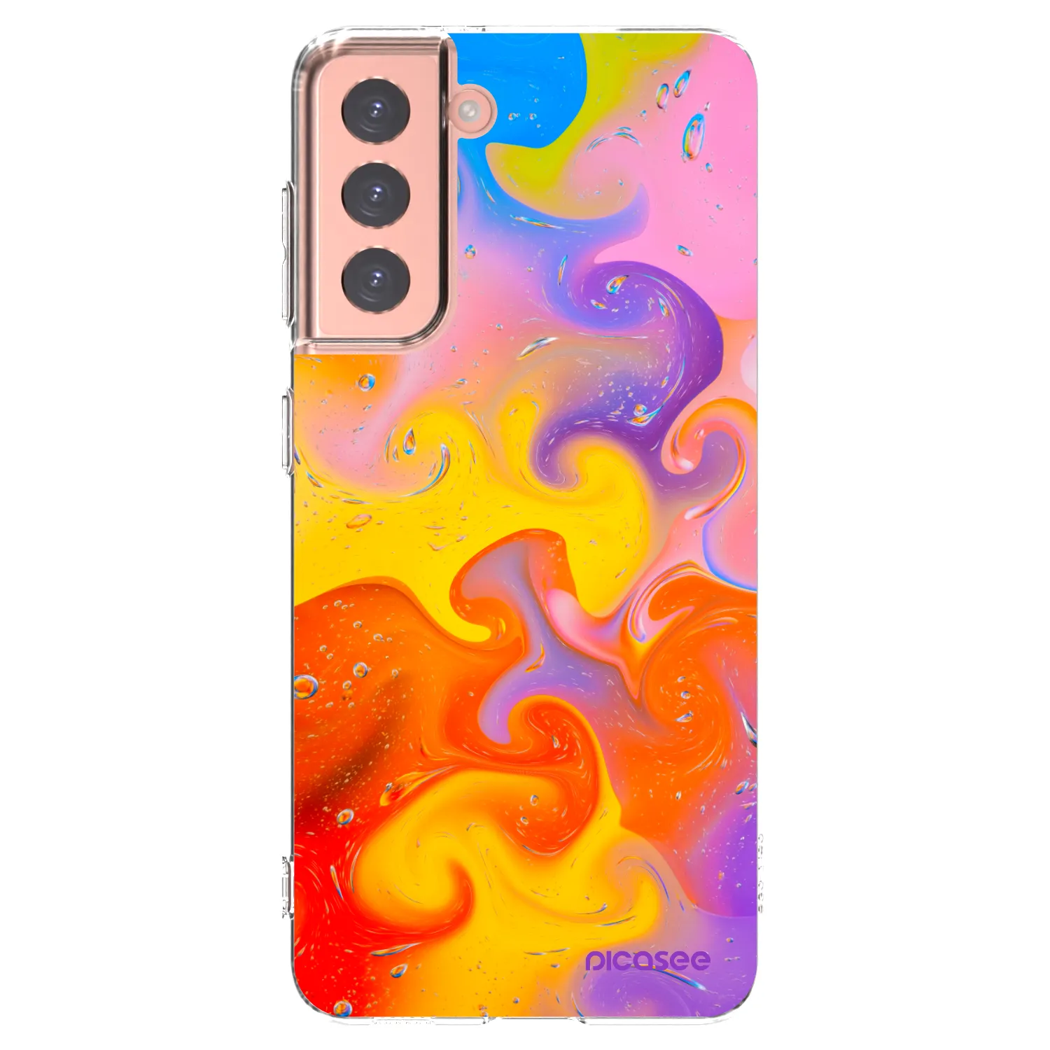 Picasee διαφανής θήκη σιλικόνης Samsung Galaxy S21 5G G991B - Bubbles