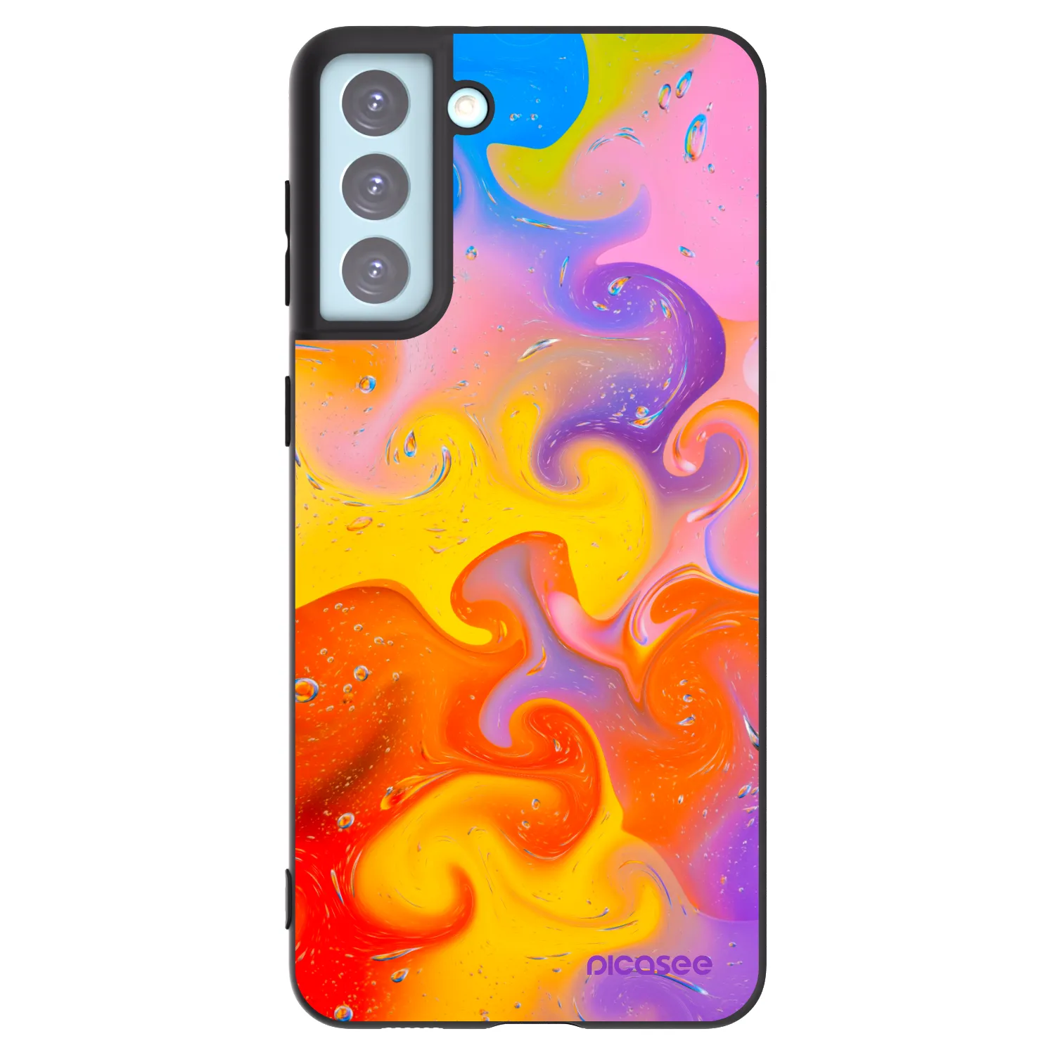 Picasee Μαύρη θήκη σιλικόνης για Samsung Galaxy S21+ 5G G996F - Bubbles