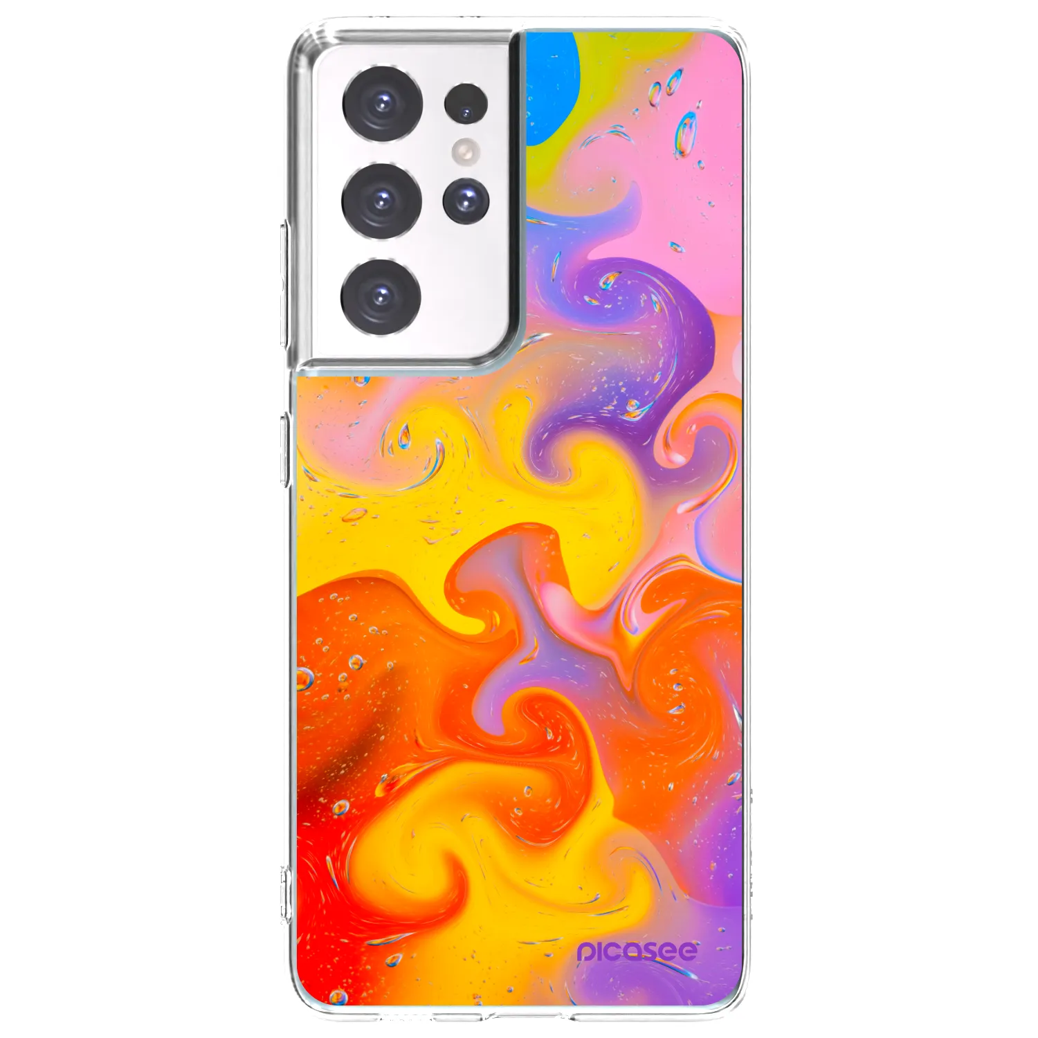 Picasee διαφανής θήκη σιλικόνης Samsung Galaxy S21 Ultra 5G G998B - Bubbles