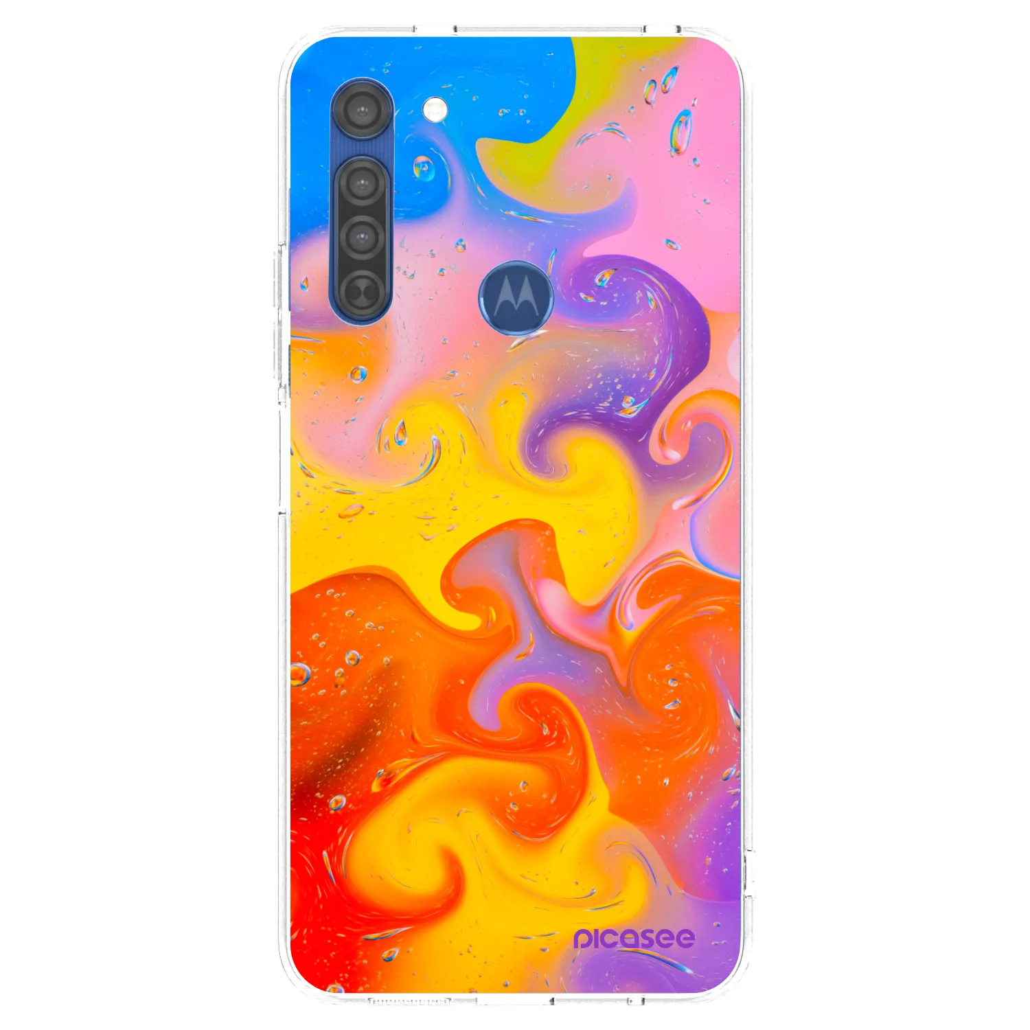 Picasee διαφανής θήκη σιλικόνης Motorola Moto G8 - Bubbles
