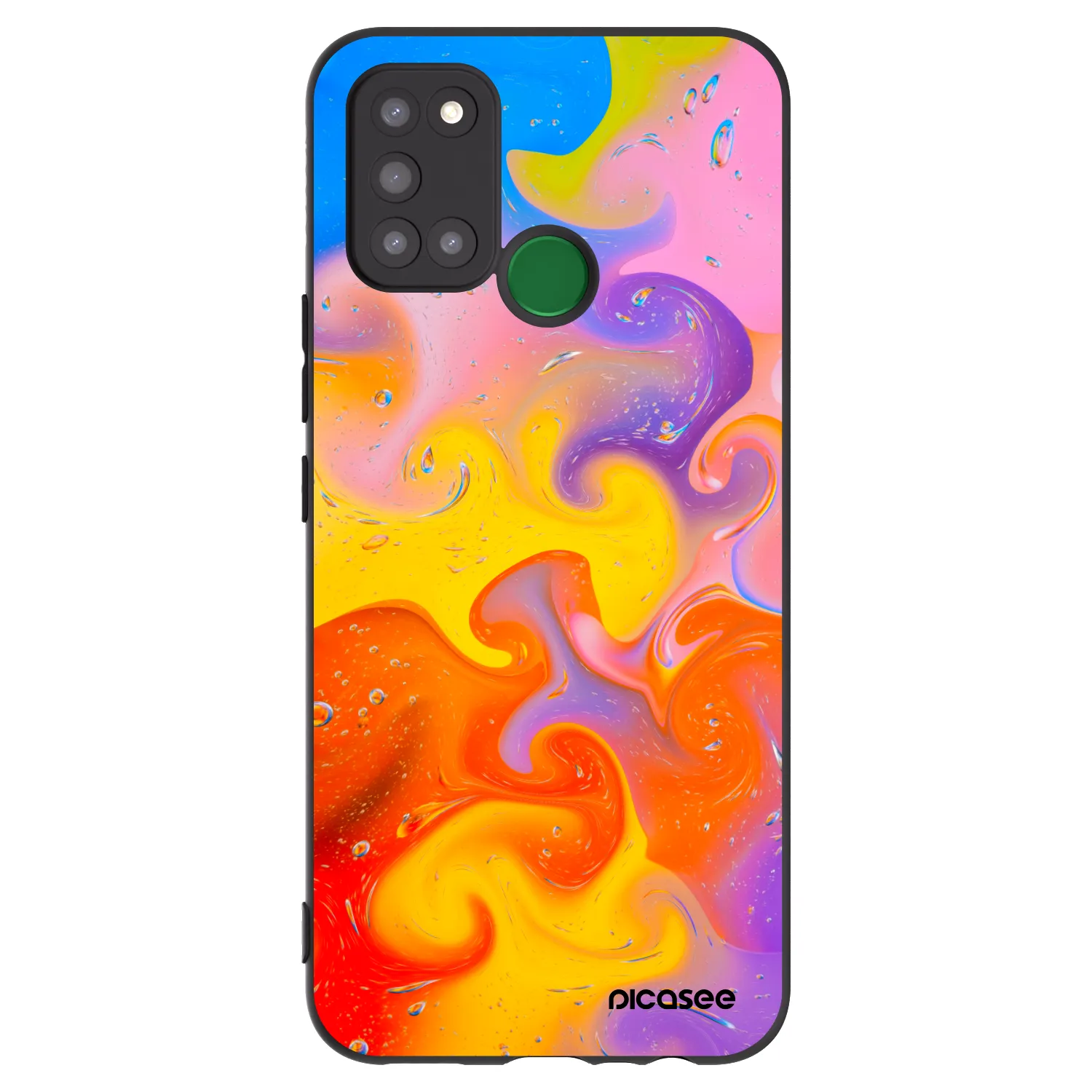 Picasee Μαύρη θήκη σιλικόνης για Realme 7i - Bubbles