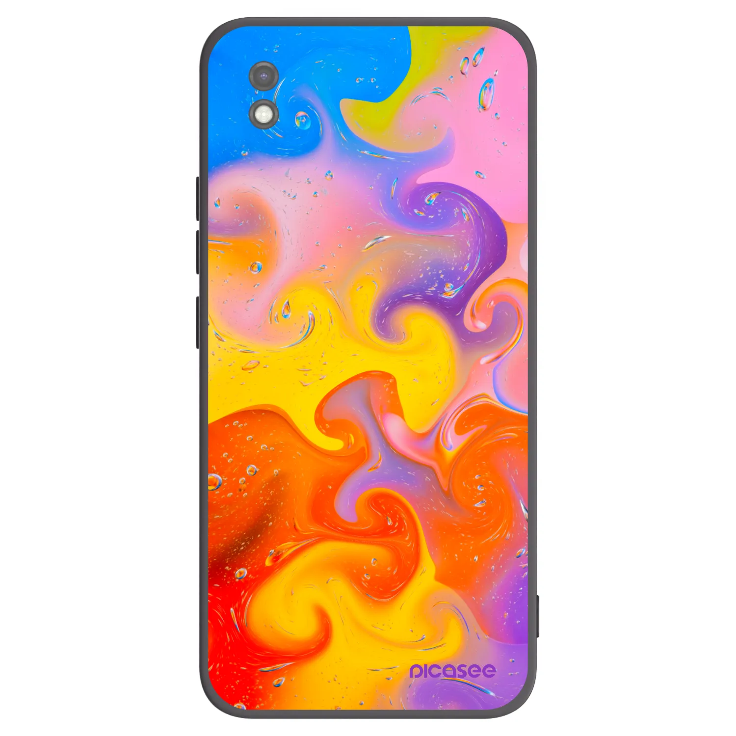 Picasee Μαύρη θήκη σιλικόνης για Xiaomi Redmi 9AT - Bubbles