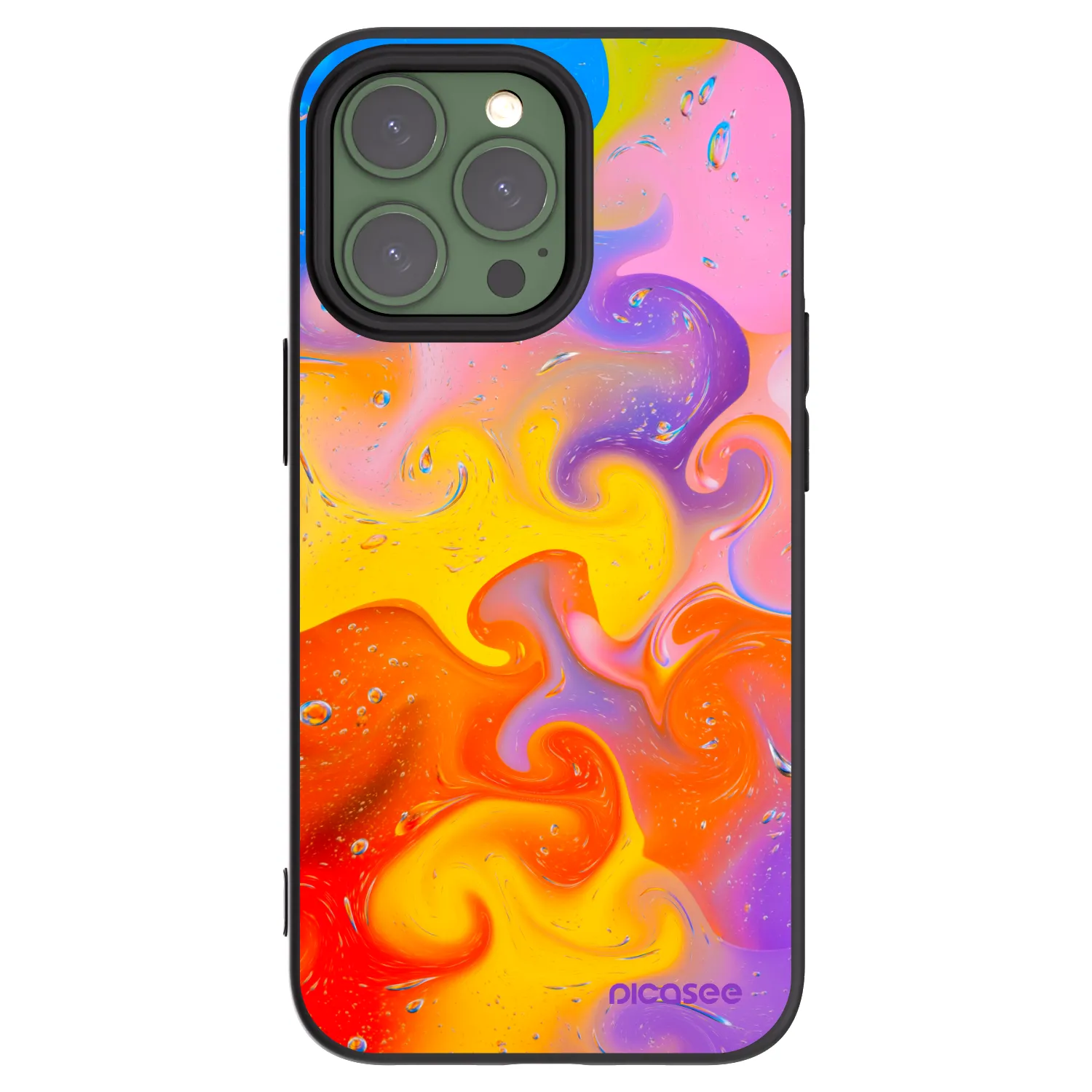 Picasee Μαύρη θήκη σιλικόνης για Apple iPhone 13 Pro - Bubbles