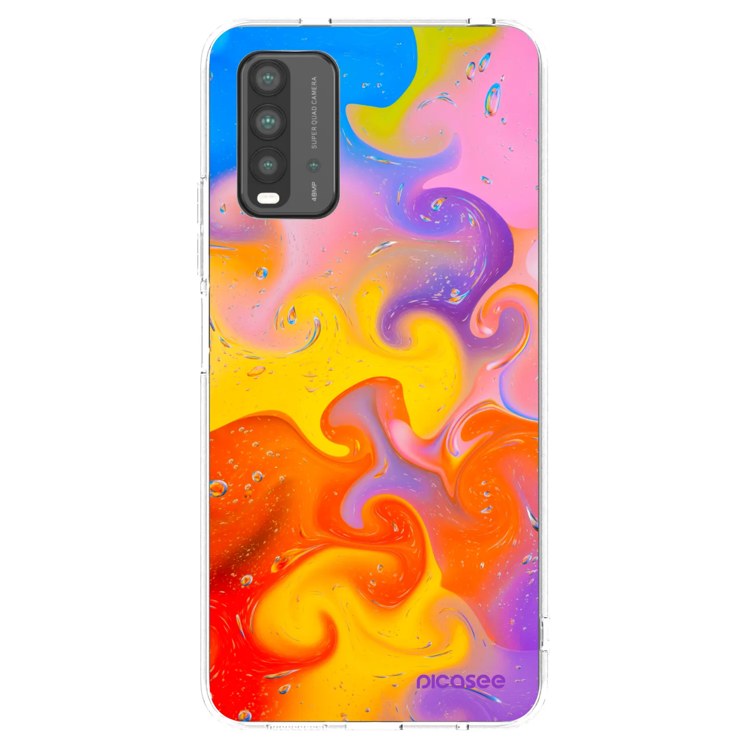 Picasee Μαύρη θήκη σιλικόνης για Xiaomi Redmi 9T - Bubbles