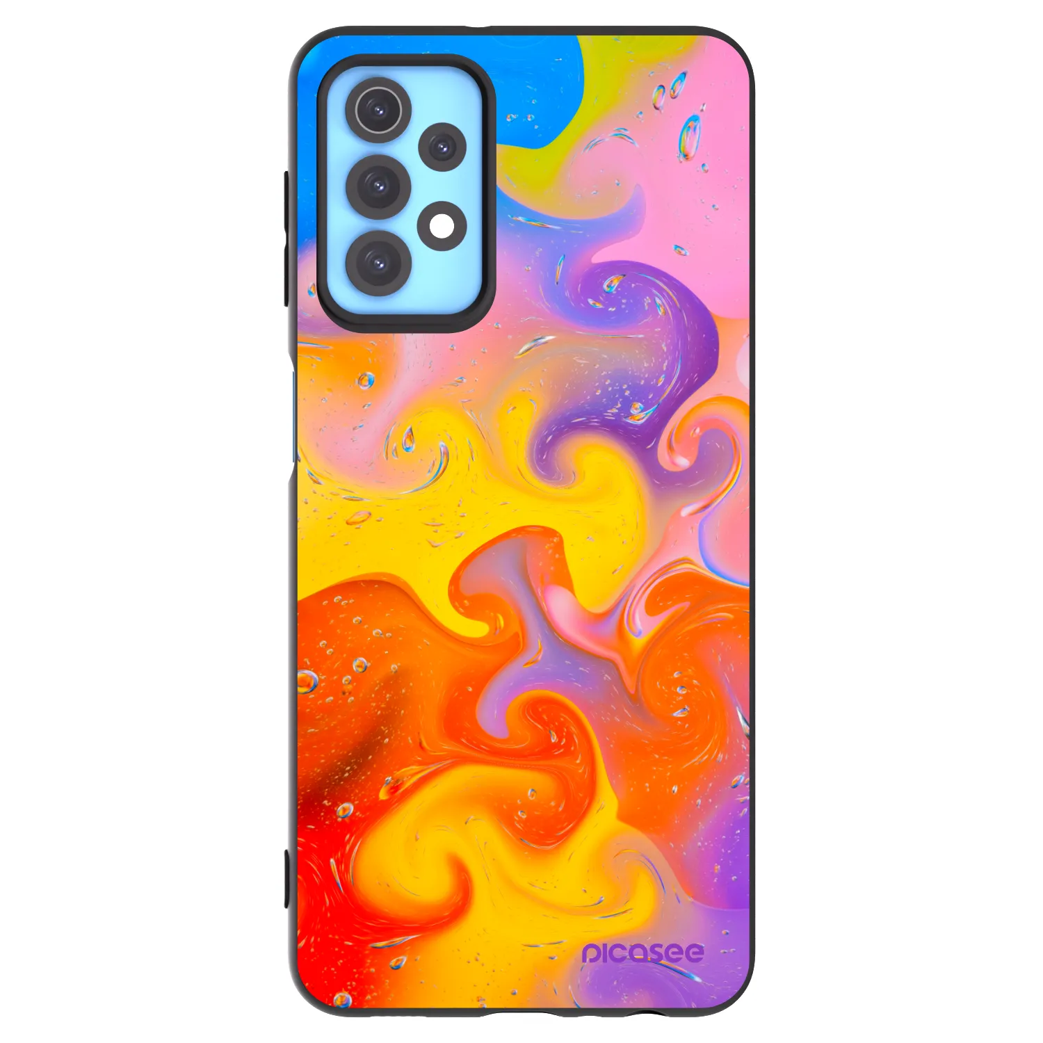 Picasee Μαύρη θήκη σιλικόνης για Samsung Galaxy A32 4G SM-A325F - Bubbles