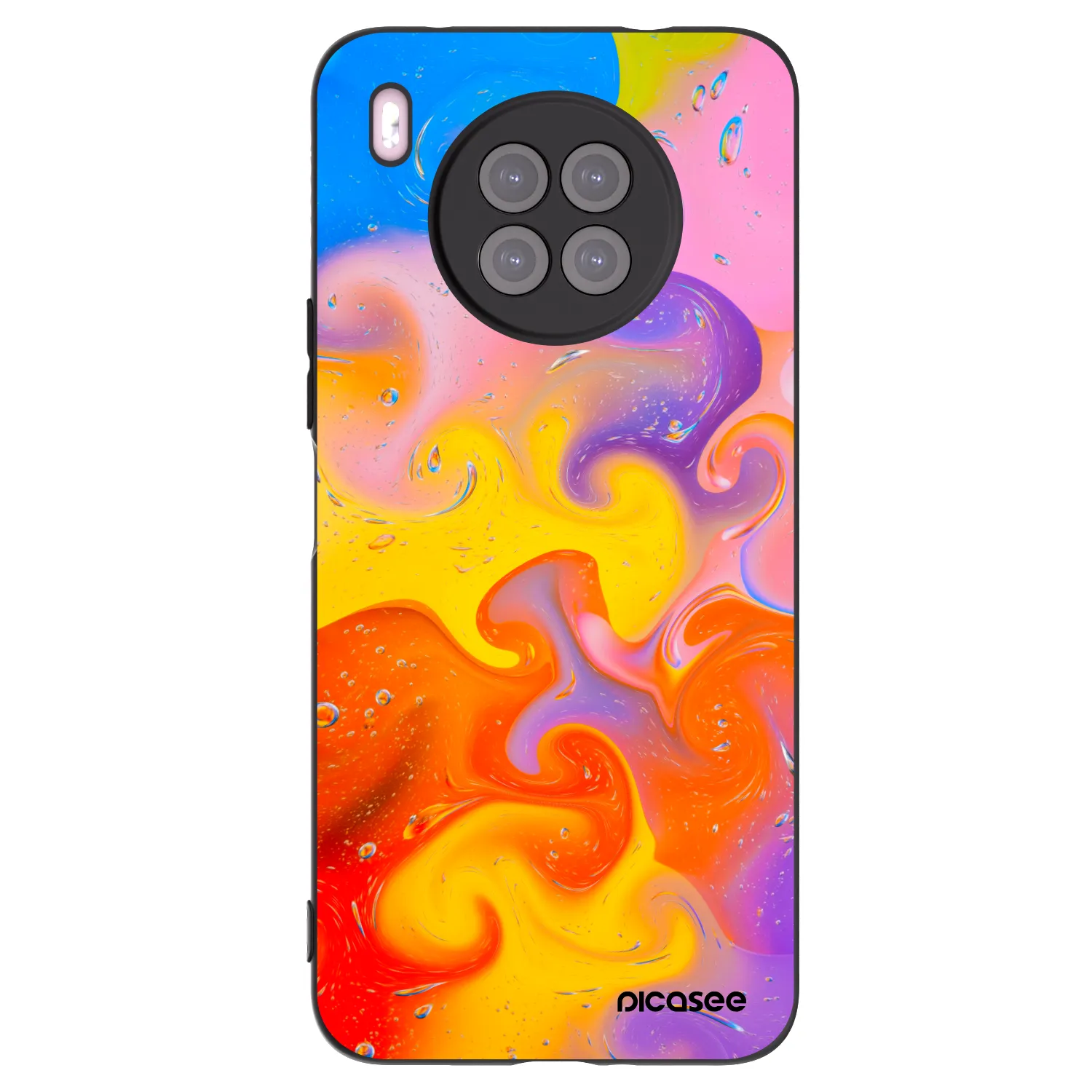 Picasee Μαύρη θήκη σιλικόνης για Huawei Nova 8i - Bubbles