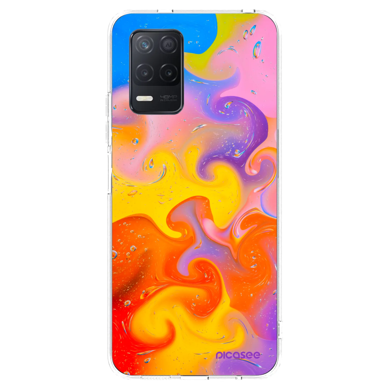 Picasee διαφανής θήκη σιλικόνης Realme 8 5G - Bubbles