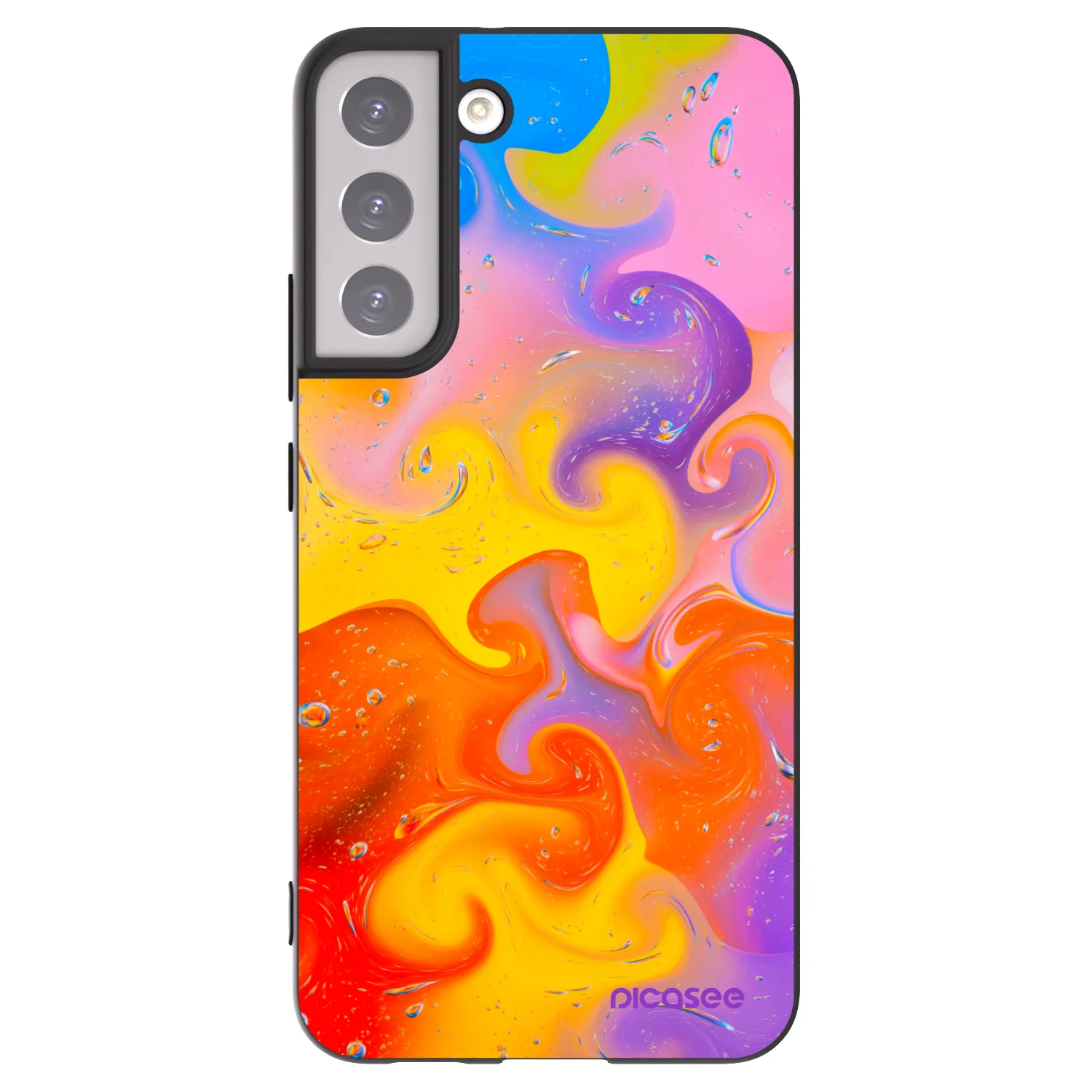 Picasee Μαύρη θήκη σιλικόνης για Samsung Galaxy S22+ 5G - Bubbles