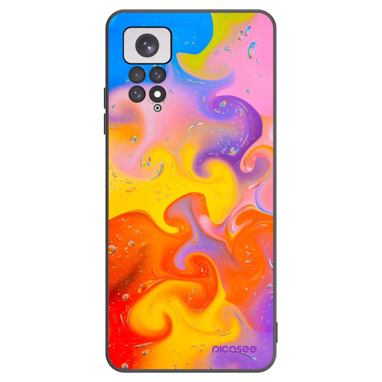 Picasee Μαύρη θήκη σιλικόνης για Xiaomi Redmi Note 11 - Bubbles