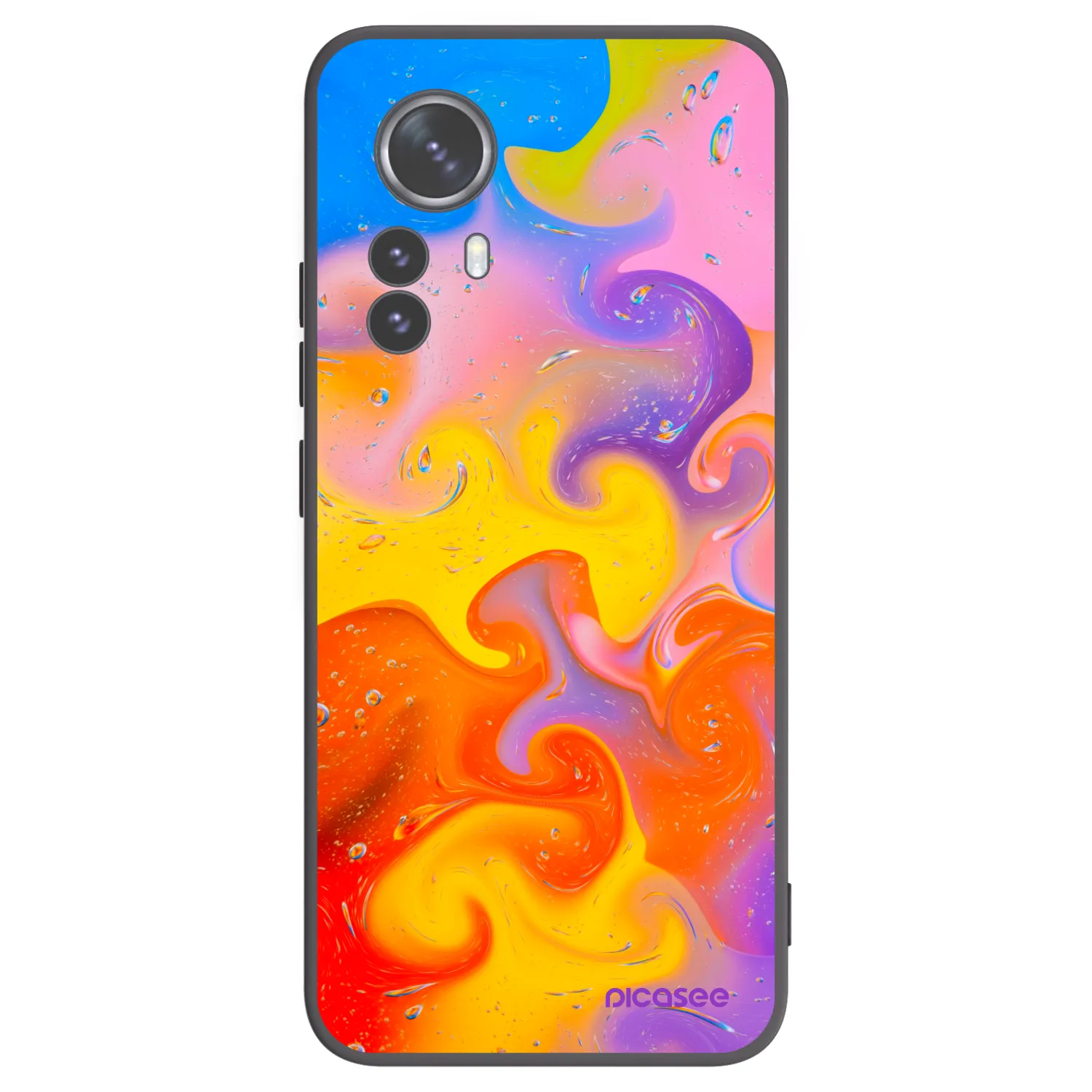 Picasee Μαύρη θήκη σιλικόνης για Xiaomi 12 Pro - Bubbles