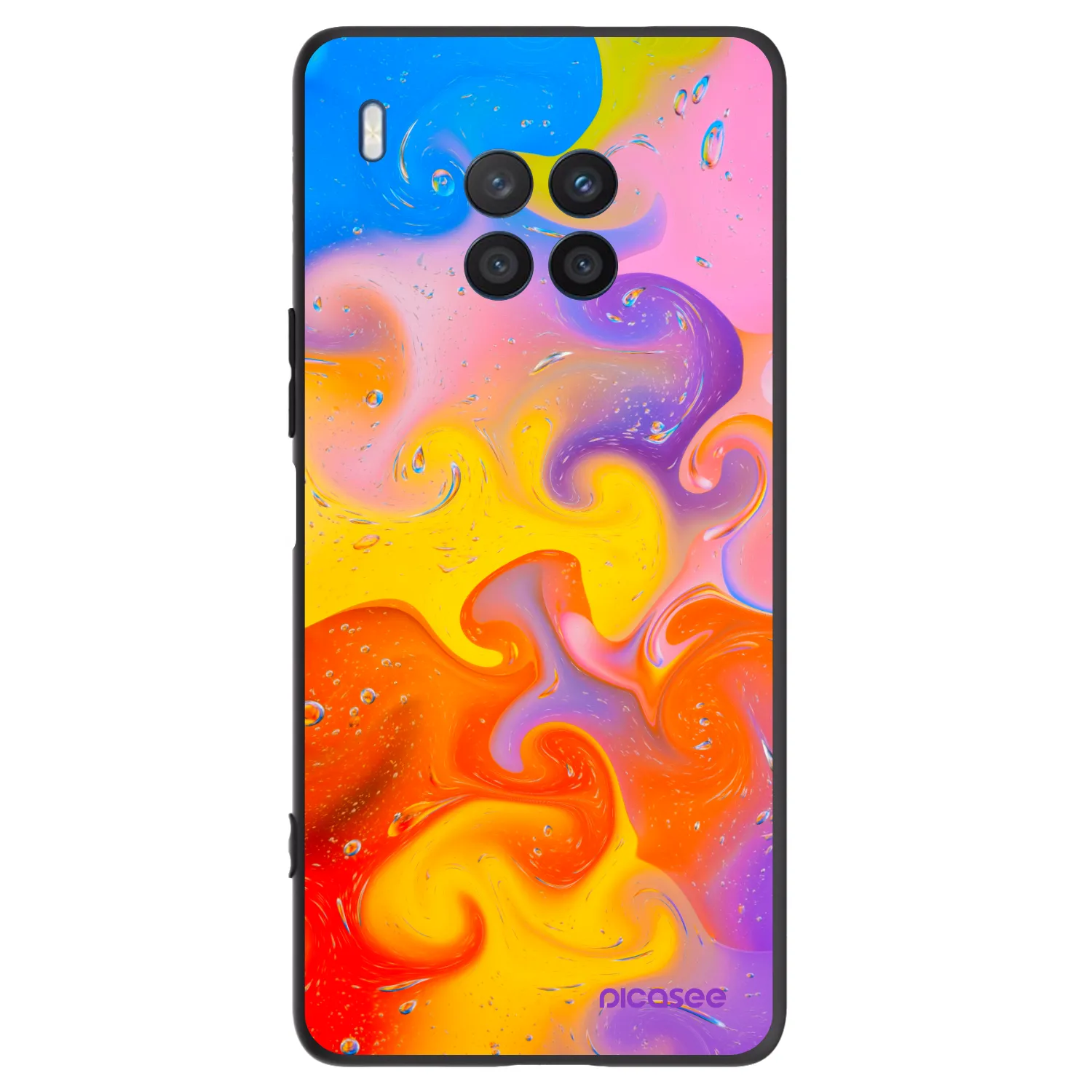 Picasee Μαύρη θήκη σιλικόνης για Honor 50 Lite - Bubbles