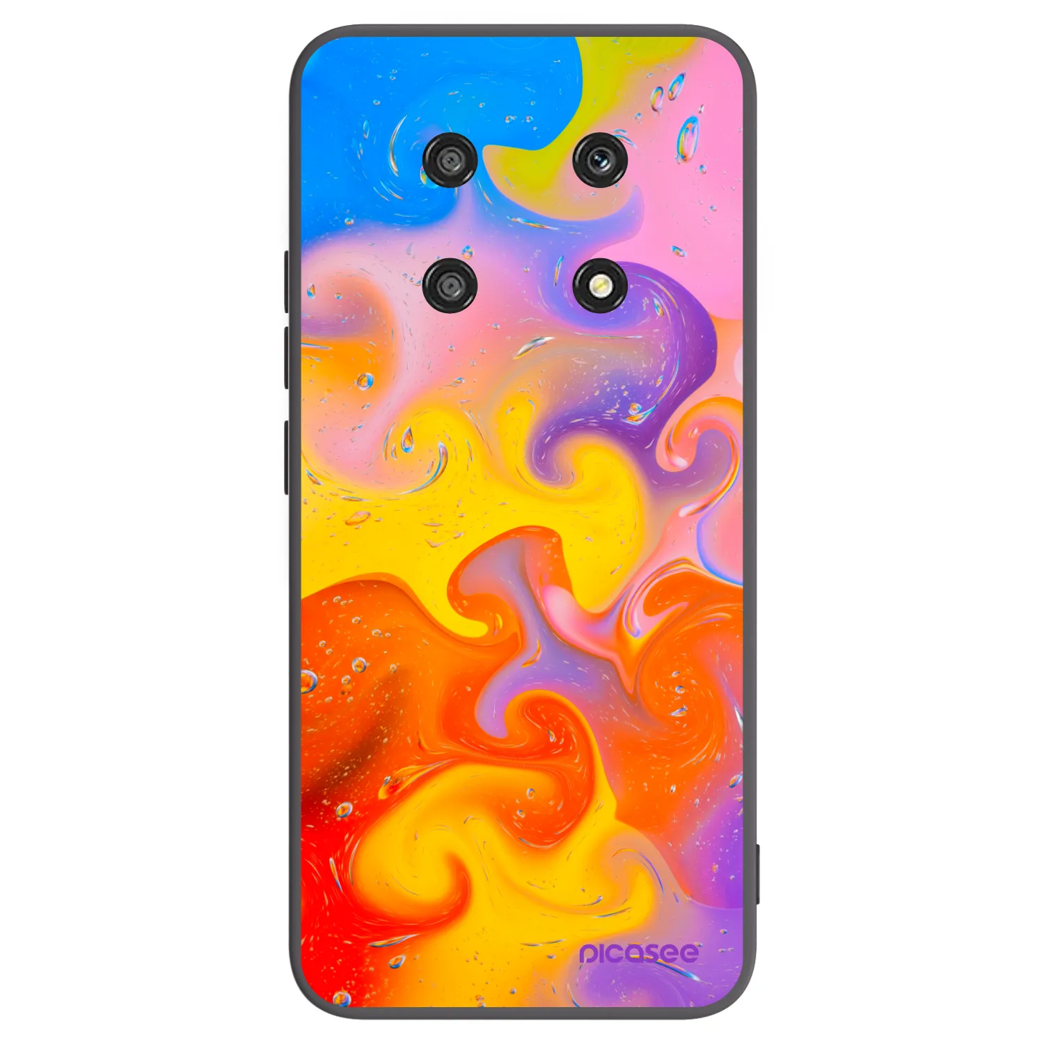 Picasee Μαύρη θήκη σιλικόνης για Honor Magic4 Lite 5G - Bubbles
