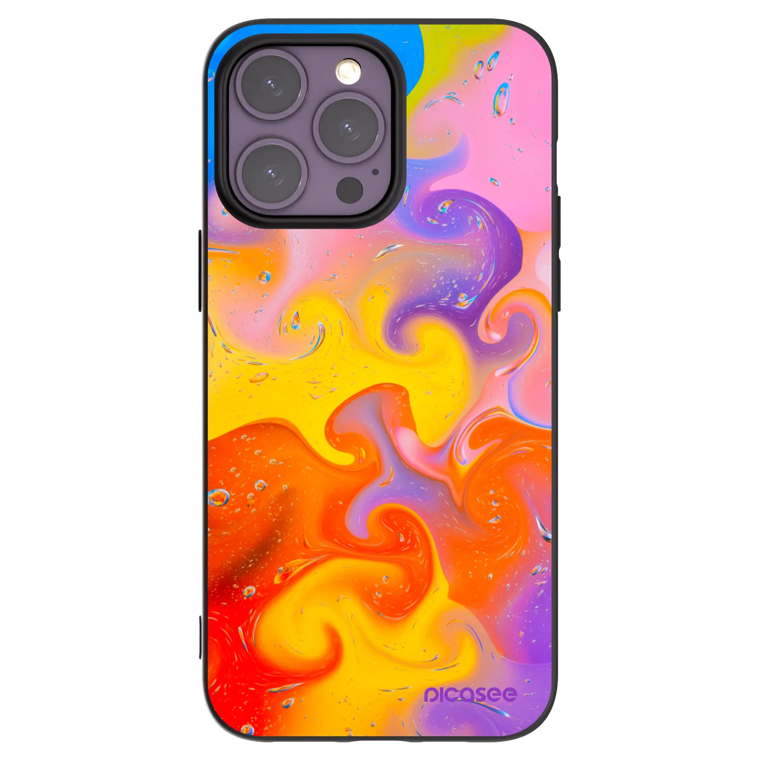Picasee Μαύρη θήκη σιλικόνης για Apple iPhone 14 Pro Max - Bubbles