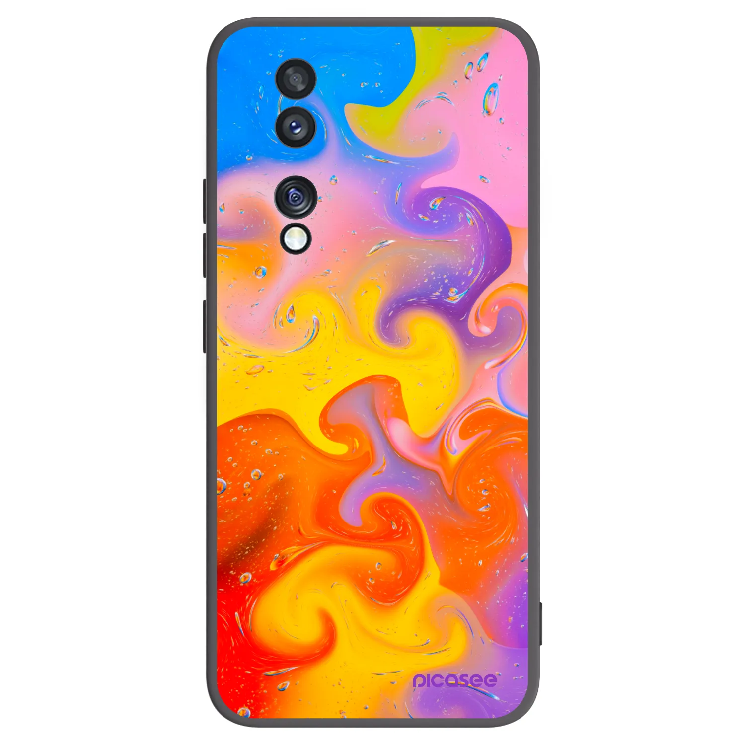 Picasee Μαύρη θήκη σιλικόνης για Honor 70 - Bubbles