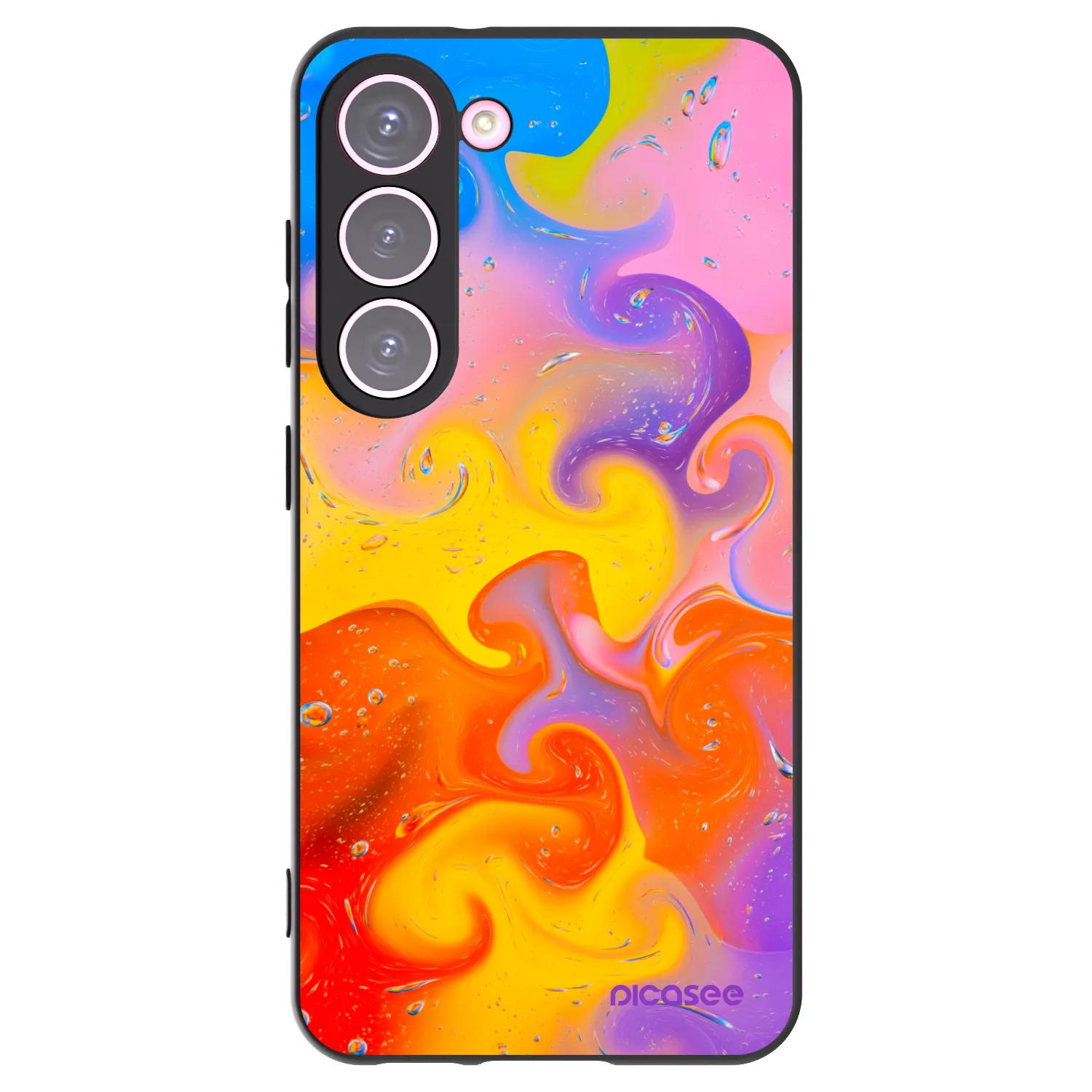 Picasee Μαύρη θήκη σιλικόνης για Samsung Galaxy S23 5G - Bubbles