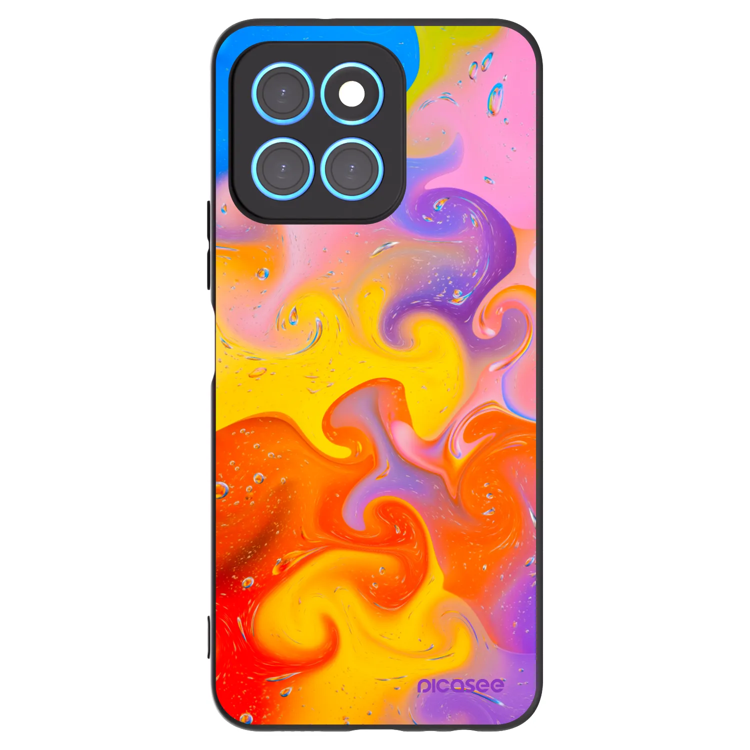 Picasee Μαύρη θήκη σιλικόνης για Honor X6 - Bubbles