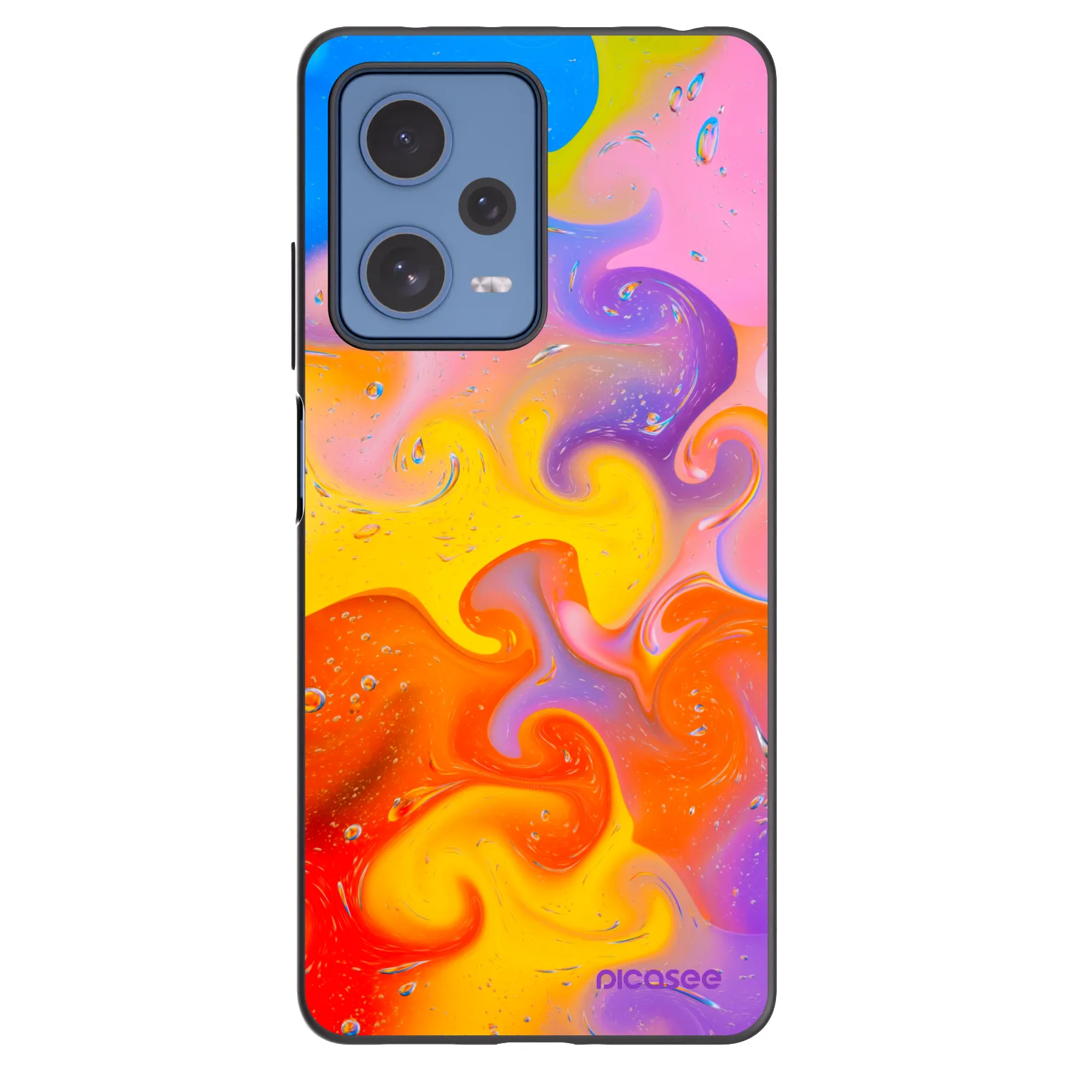 Picasee Μαύρη θήκη σιλικόνης για Xiaomi Redmi Note 12 Pro 5G - Bubbles