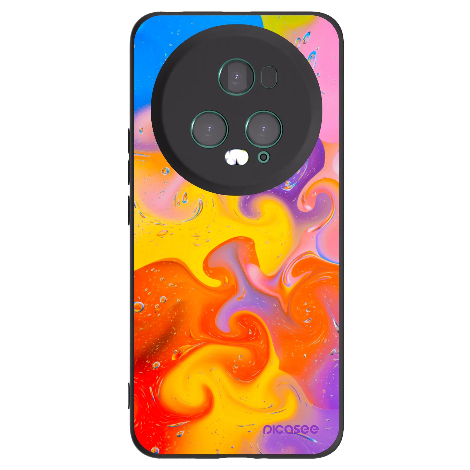 Picasee Μαύρη θήκη σιλικόνης για Honor Magic5 Pro - Bubbles