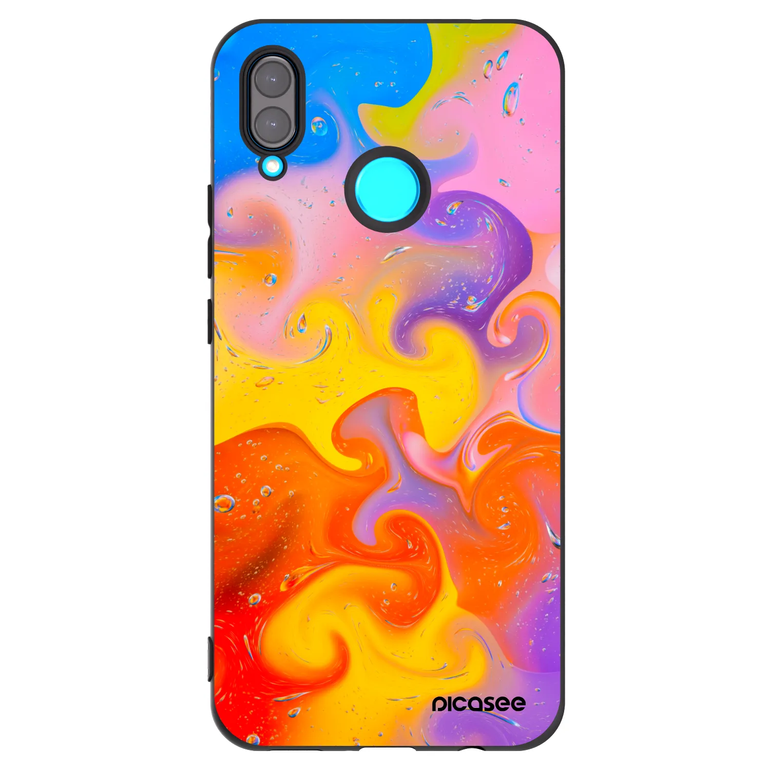 Picasee Μαύρη θήκη σιλικόνης για Huawei Nova 3 - Bubbles