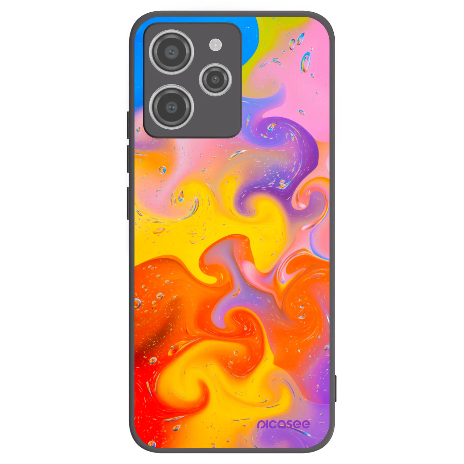 Picasee Μαύρη θήκη σιλικόνης για Xiaomi Redmi 12 4G - Bubbles