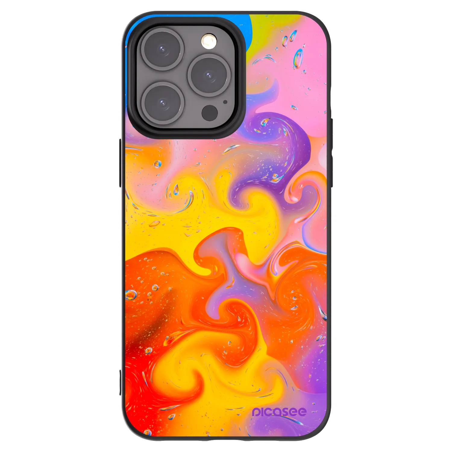 Picasee Μαύρη θήκη σιλικόνης για Apple iPhone 15 Pro Max - Bubbles