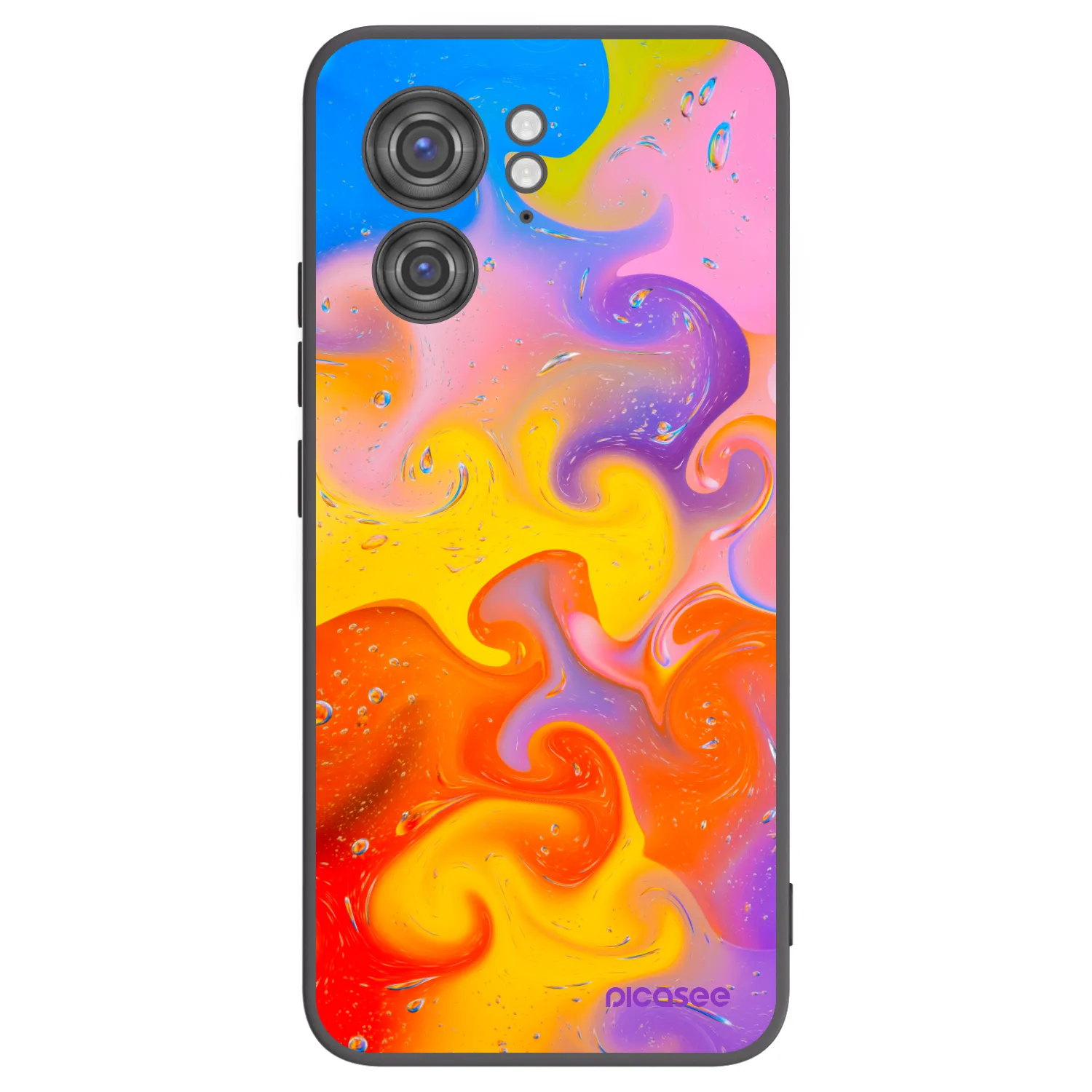 Picasee Μαύρη θήκη σιλικόνης για Motorola Edge 40 - Bubbles