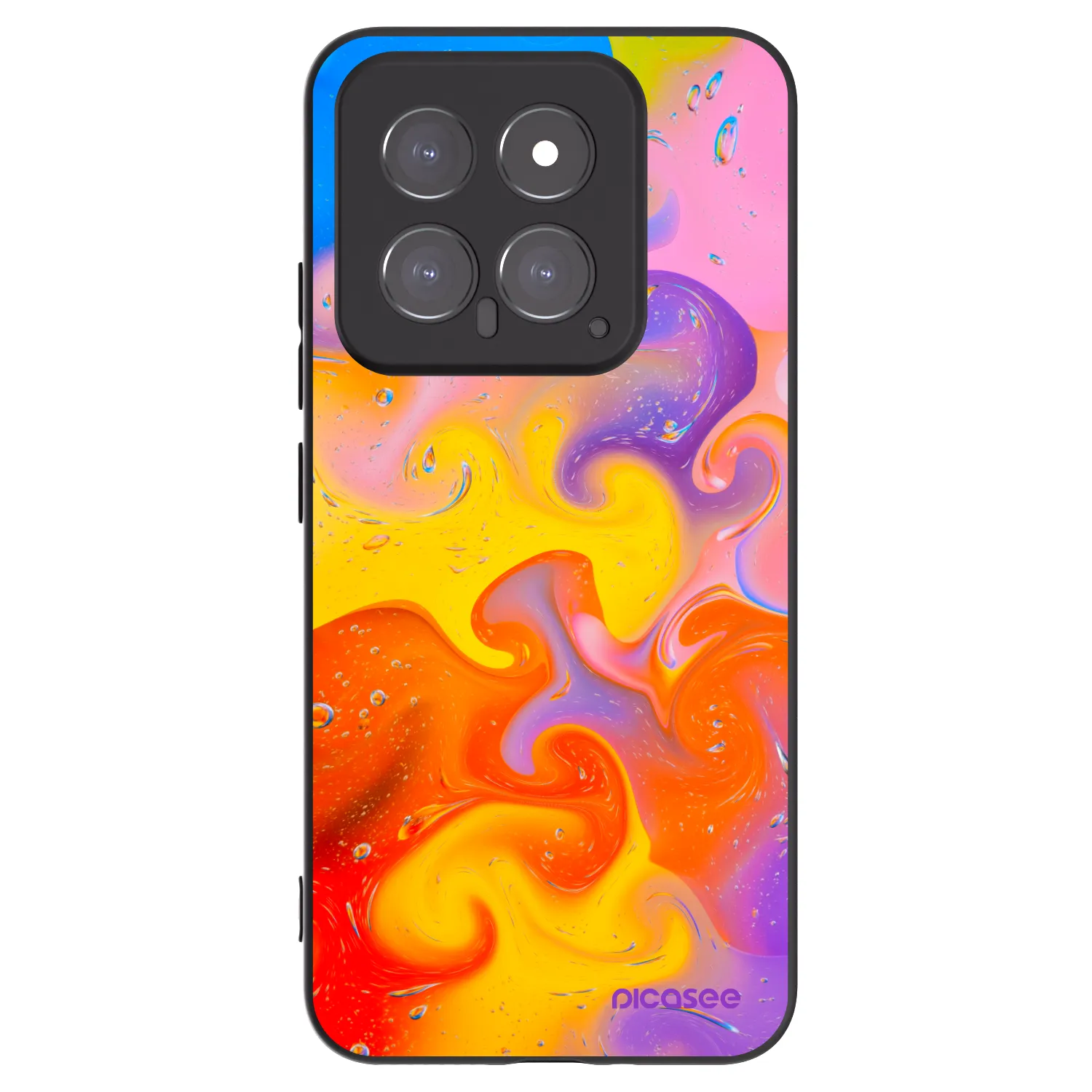 Picasee Μαύρη θήκη σιλικόνης για Xiaomi 14 - Bubbles