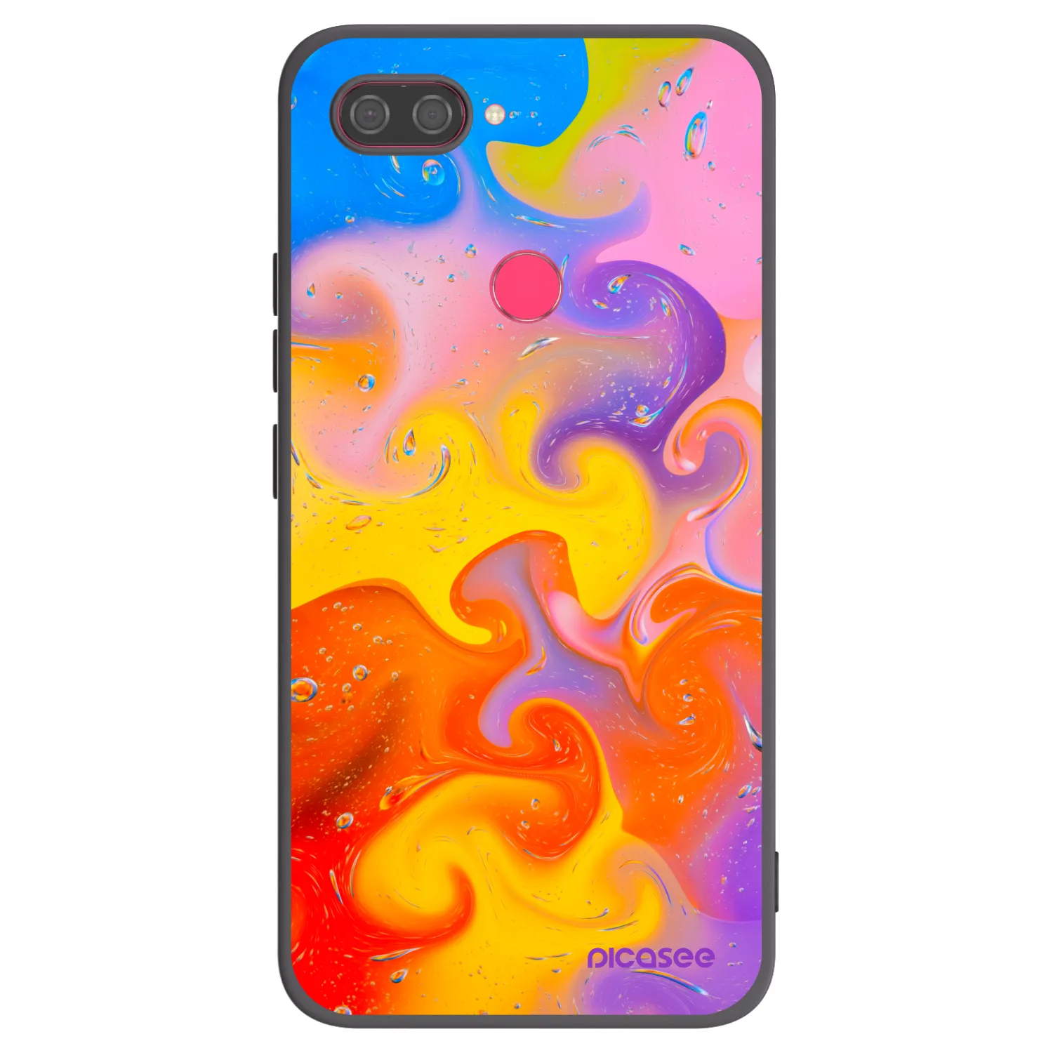 Picasee Μαύρη θήκη σιλικόνης για Xiaomi Mi 8 Lite - Bubbles