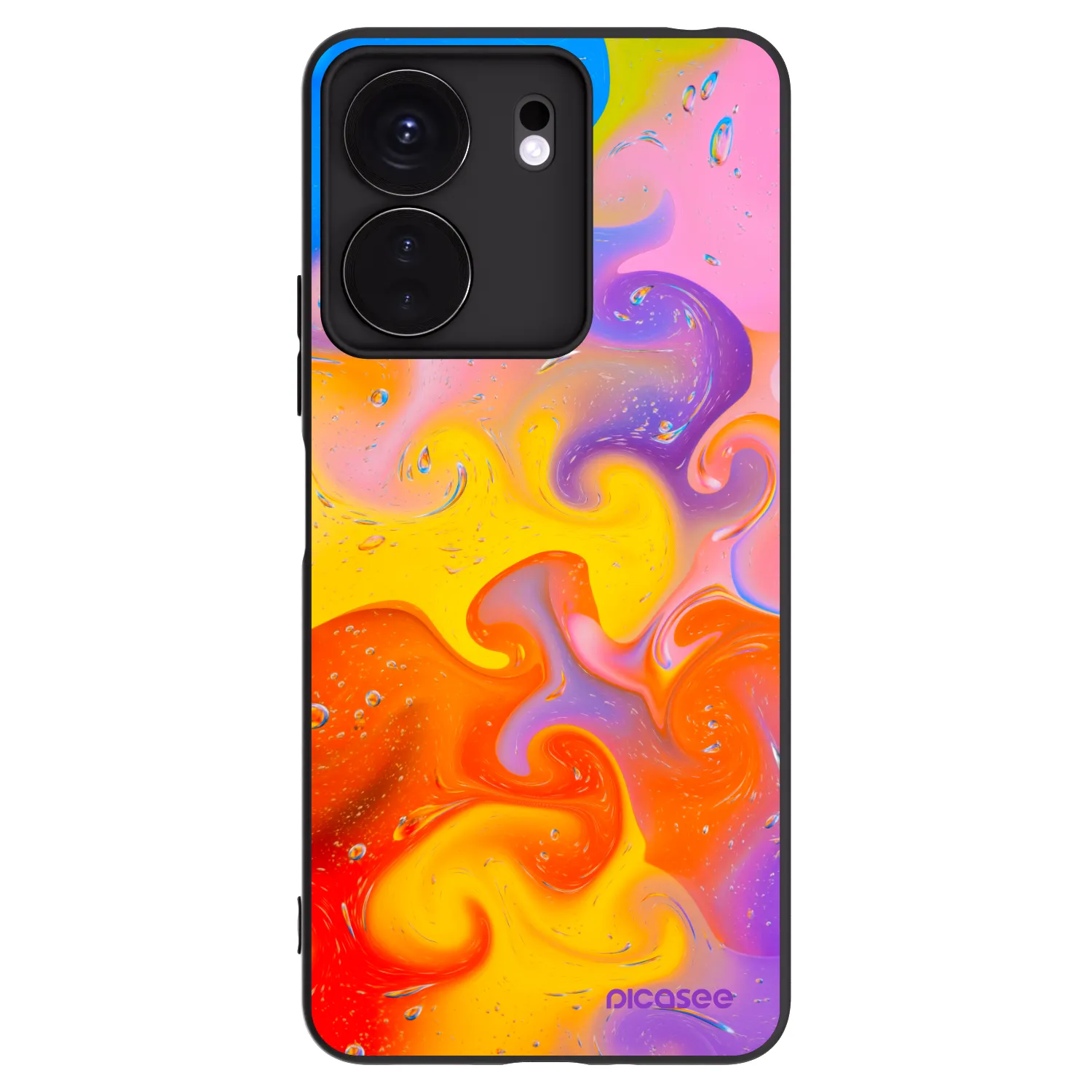 Picasee Μαύρη θήκη σιλικόνης για Xiaomi Redmi 13C 4G - Bubbles