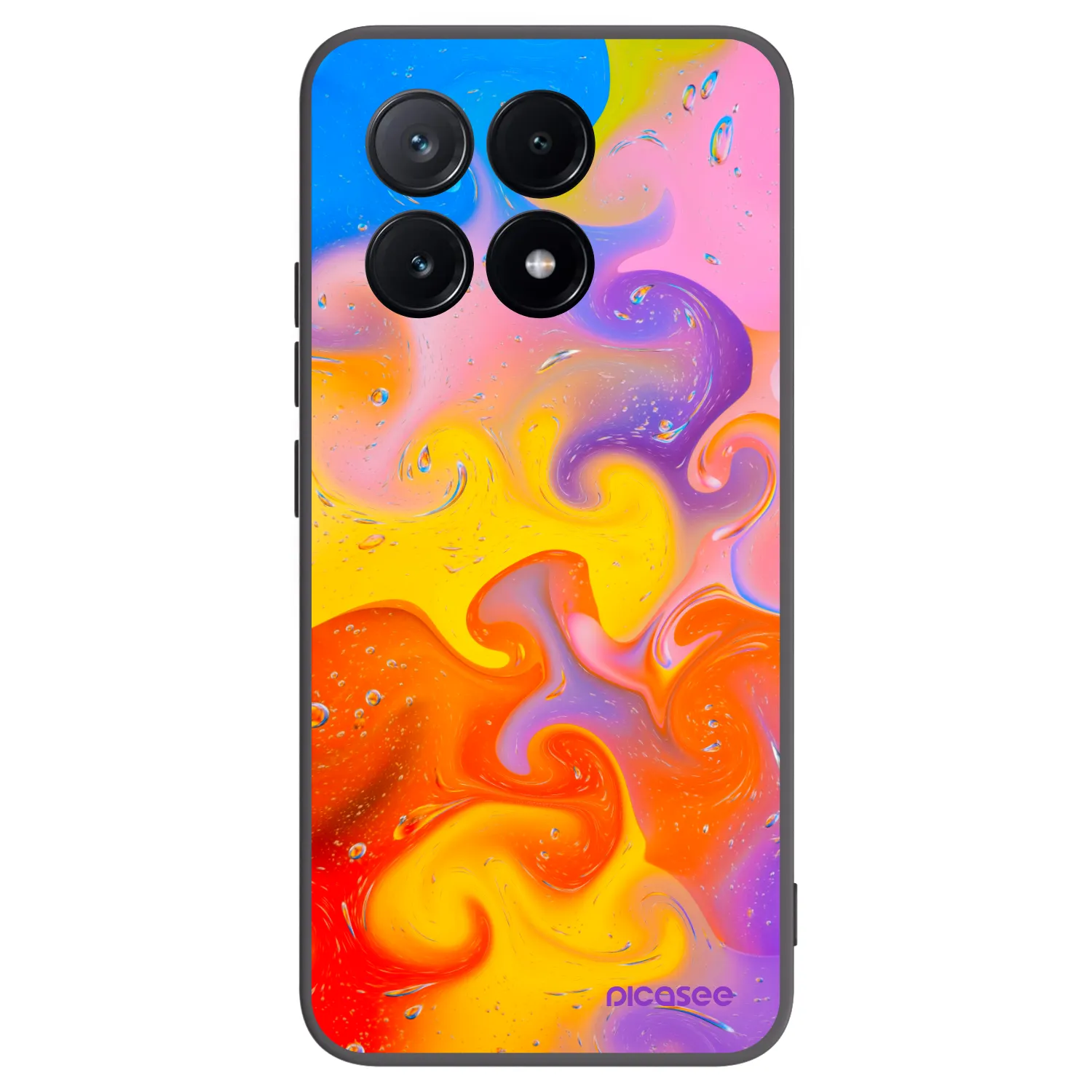 Picasee Μαύρη θήκη σιλικόνης για Xiaomi Poco X6 Pro - Bubbles
