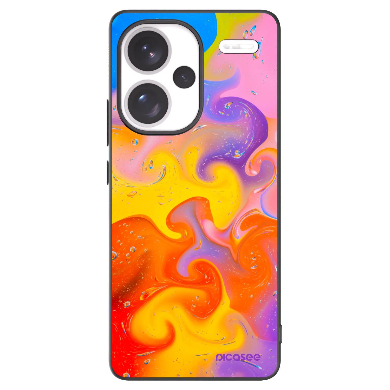 Picasee Μαύρη θήκη σιλικόνης για Xiaomi Redmi Note 13 Pro+ 5G - Bubbles