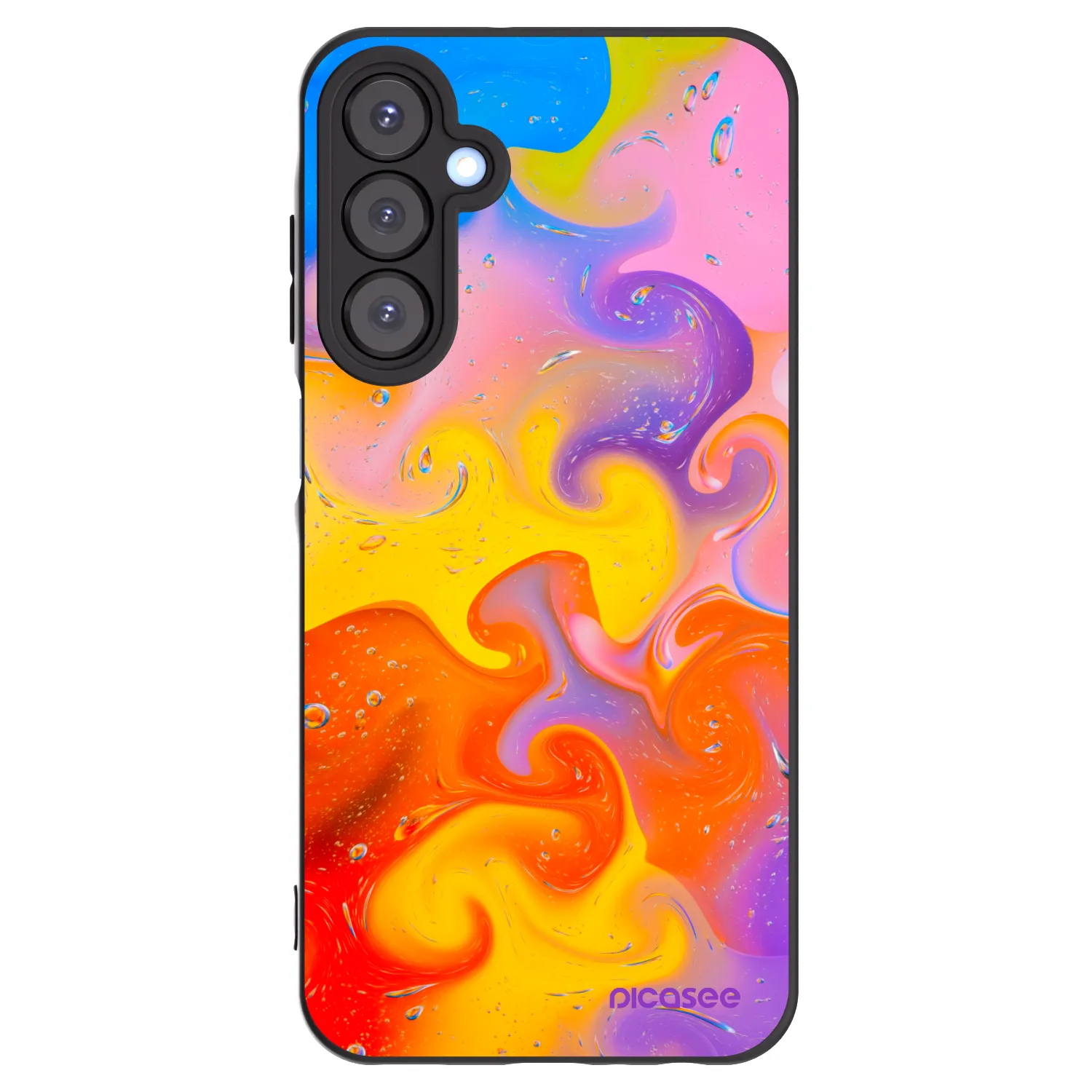 Picasee Μαύρη θήκη σιλικόνης για Samsung Galaxy A25 A256B 5G - Bubbles